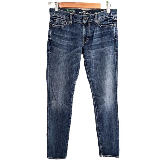 7 For All Mankind Gwenevere Jeans Size 28 Blue - Picture 1 of 12